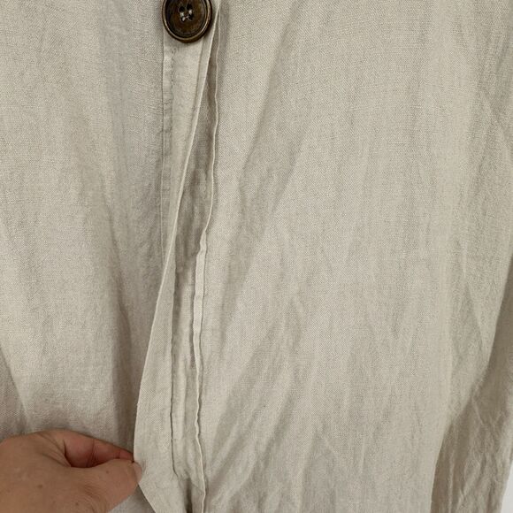 I Love Linen Womens 100% Italian Linen Dress Size S/M Lagenlook Oversized Beachy - Picture 7 of 9